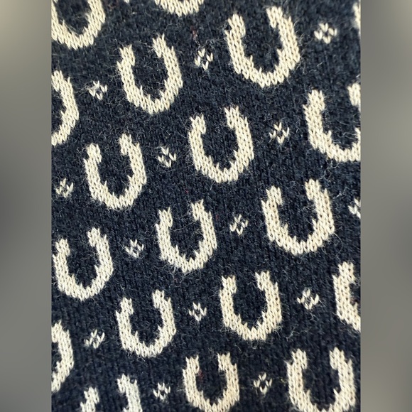 🐑 Brooks Brothers Red Fleece Horseshoe Jacquard Crewneck Sweater Size XL - Picture 8 of 14